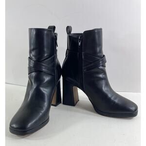 Kensie Block Heel Black Bootie Size 8